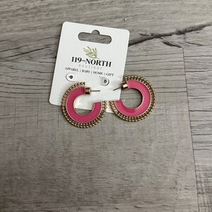 Pink and Gold Hoop Earrings